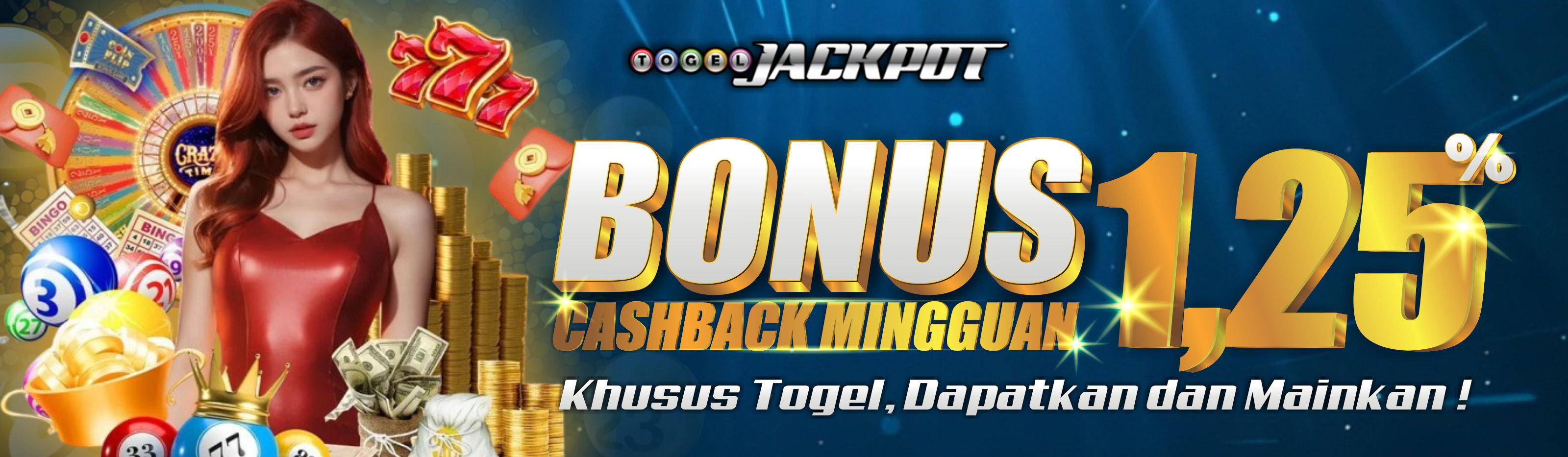 BONUS CASHBACK MINGGUAN TOGEL 1.25% Banner