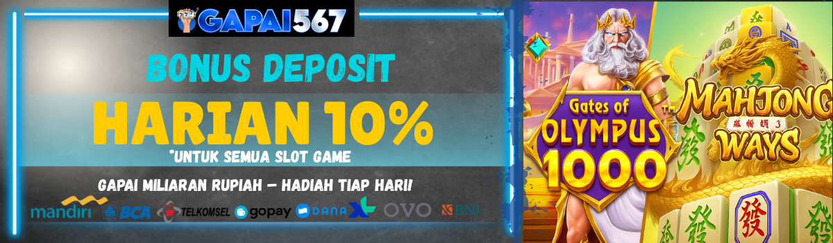 BONUS HARIAN 10% UNTUK SLOT Banner