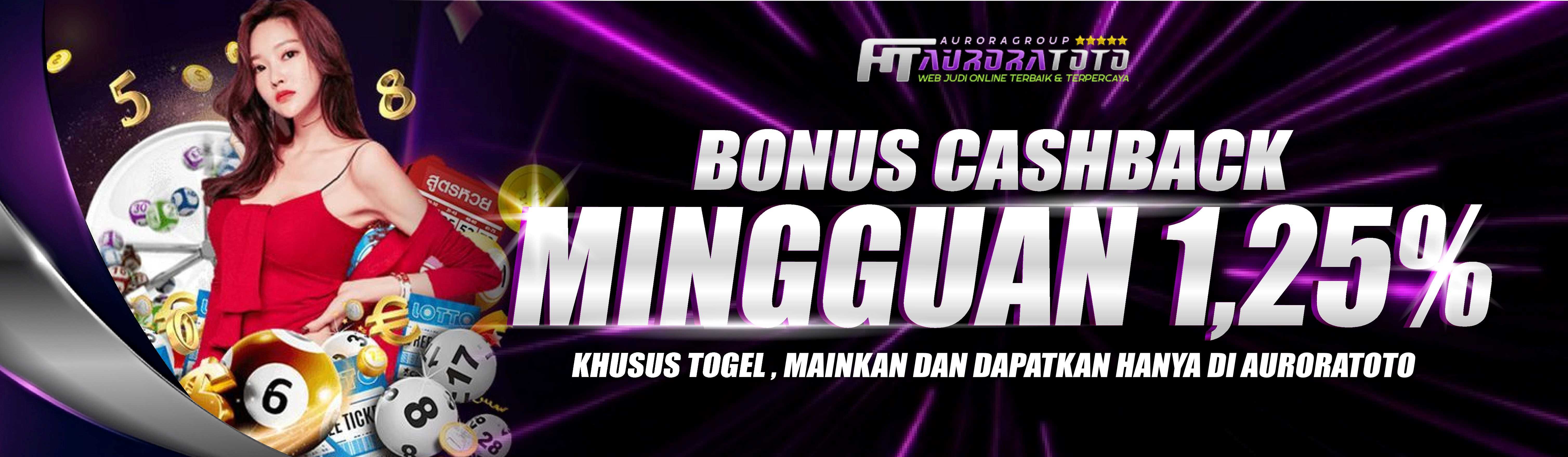 BONUS CASHBACK MINGGUAN TOGEL 1.25% Banner