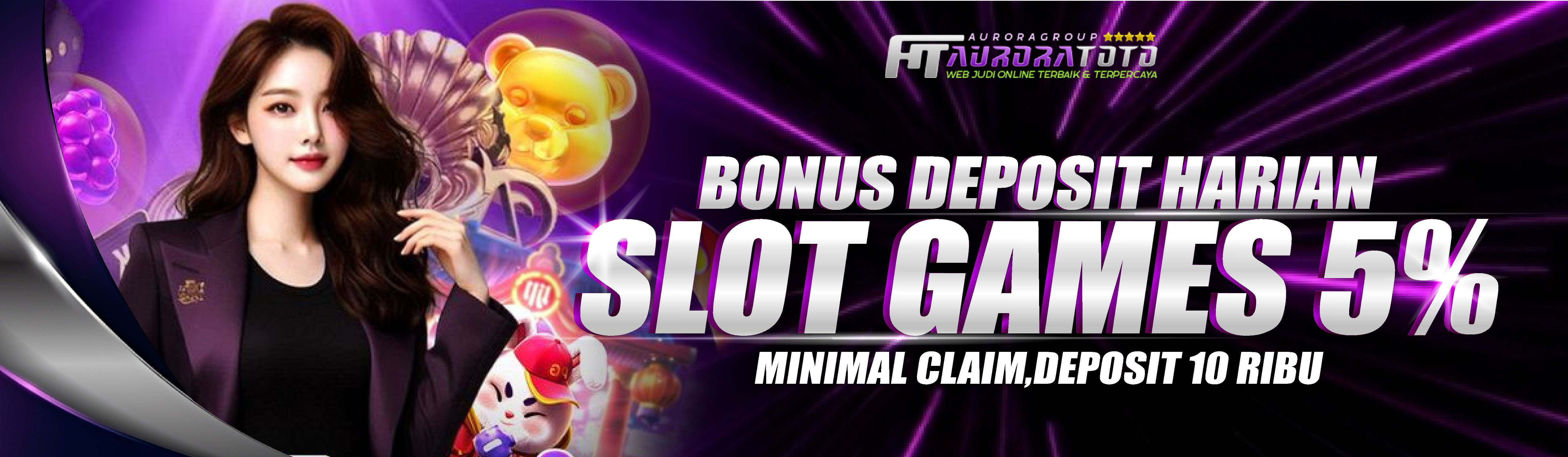 BONUS DEPOSIT HARIAN SLOT GAMES 5% Banner